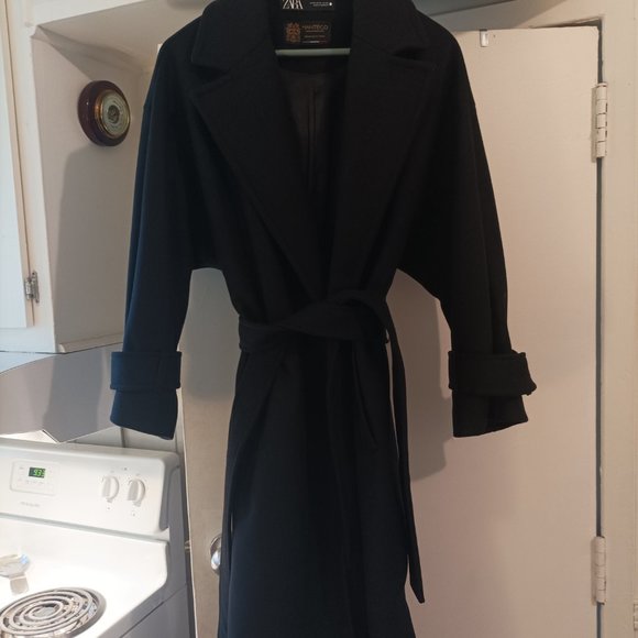 Zara long black coat - Picture 5 of 6